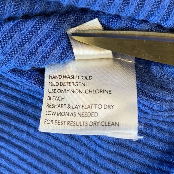 Free People Blue Bell Combo Sweater Women’s XS Ribbed Blue Fair Isle Mock Neck - Picture 11 of 14